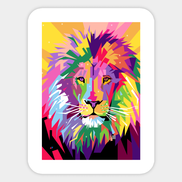 Lion Pop Art Sticker by AhmadNusyirwan